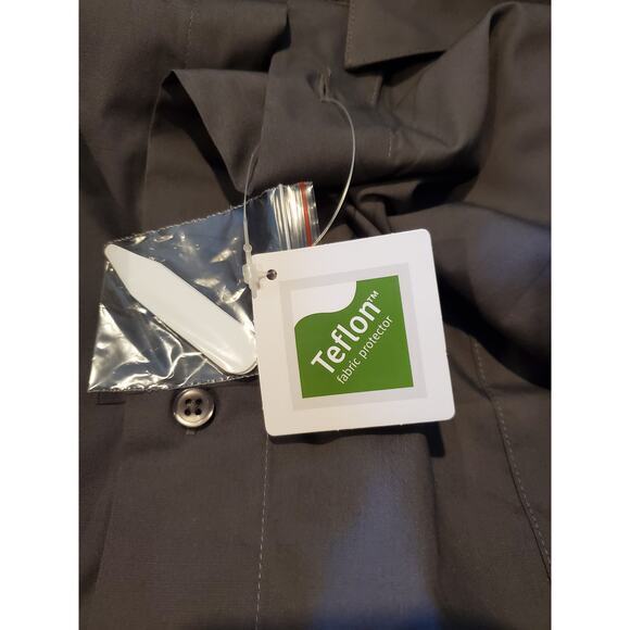 Kings Court Button Up Shirt Mens Sz 22‎ 37/8 Tall Gray Teflon Protection New - Picture 4 of 6